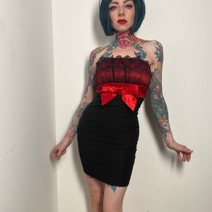 Black and red party dress